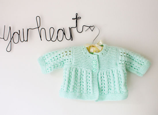 Picture of Newborn Hand Knitted Cardigan- Mint