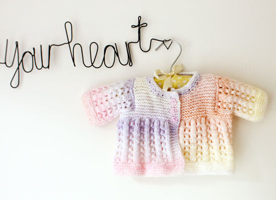 Picture of Newborn Hand Knitted Cardigan- Rainbow