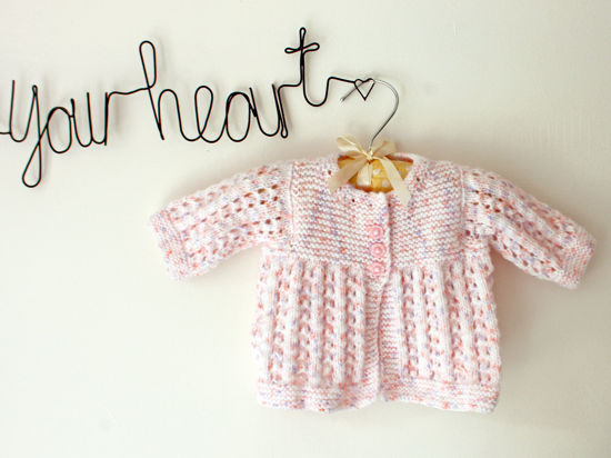 Picture of Newborn Hand Knitted Cardigan- Peach