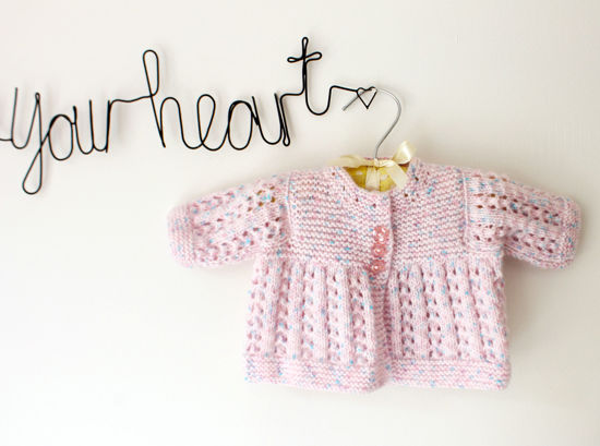 Picture of Newborn Hand Knitted Cardigan- Pink Mix