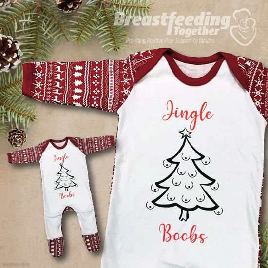 Picture of 'Jingle Boobs' Baby Sleepsuit